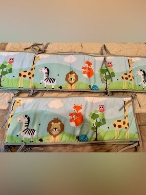 Noah’s Ark Safari Animal Crib Bumper Pads 🦁🦒🦓